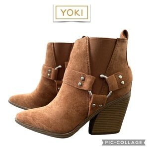 YOKI Muriel Women suede Western ankle boots cowgirl booties NWT Size 6.5